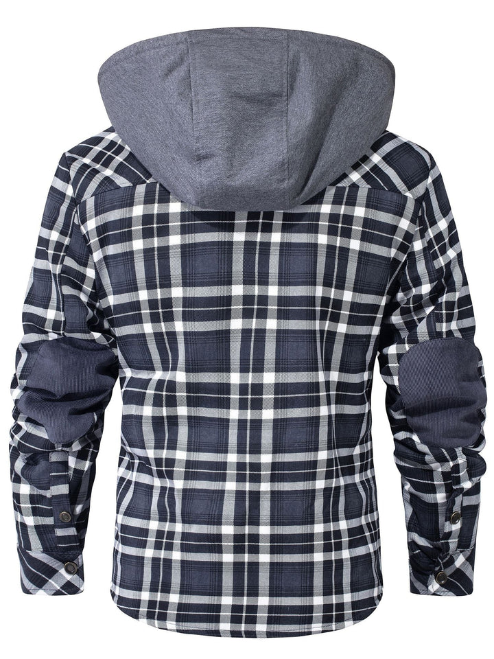 Men's Hooded Checkered Jacket