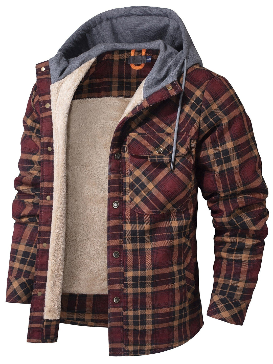 Men's Hooded Checkered Jacket