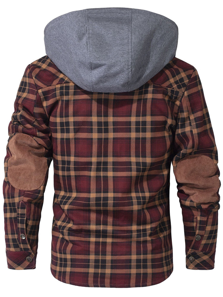 Men's Hooded Checkered Jacket