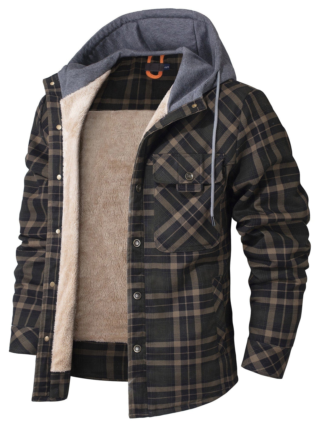 Men's Hooded Checkered Jacket