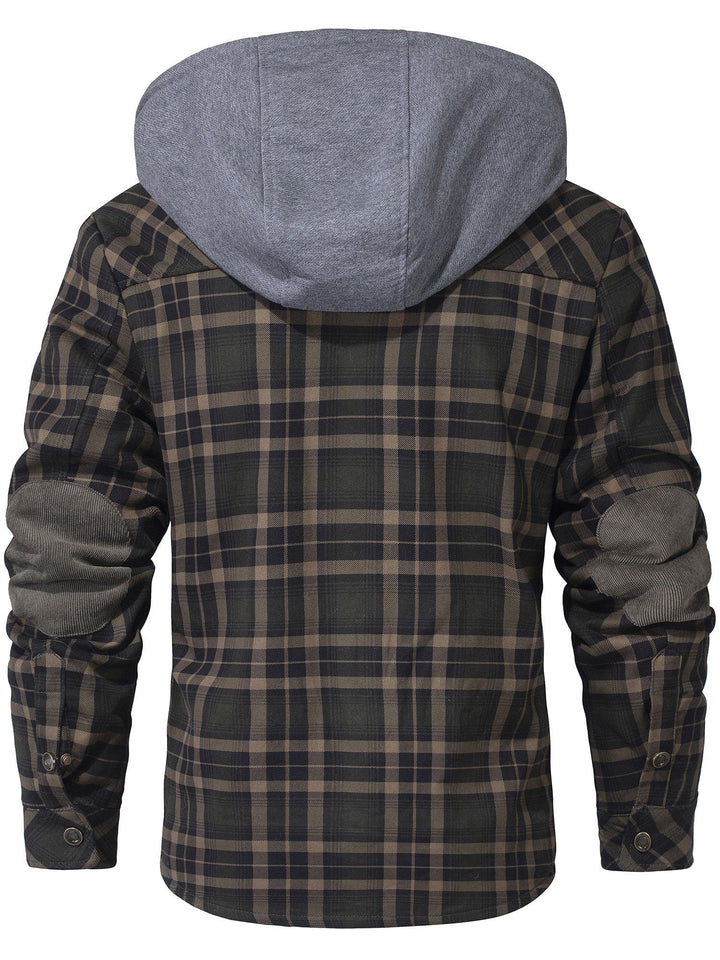 Men's Hooded Checkered Jacket