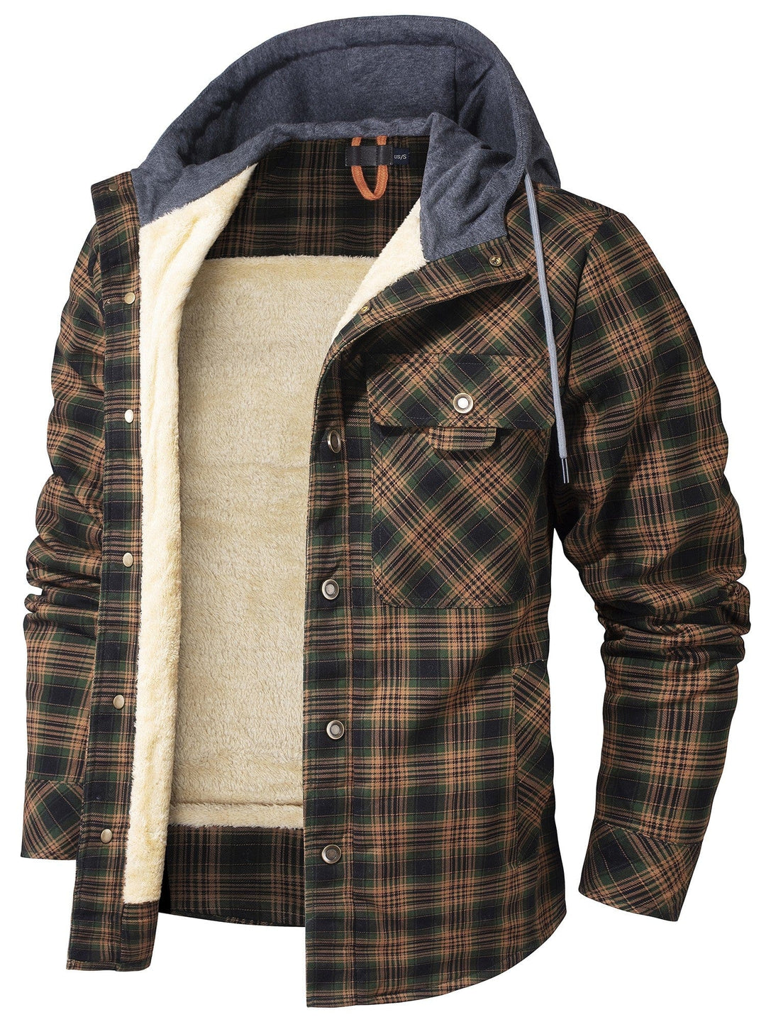 Men's Hooded Checkered Jacket