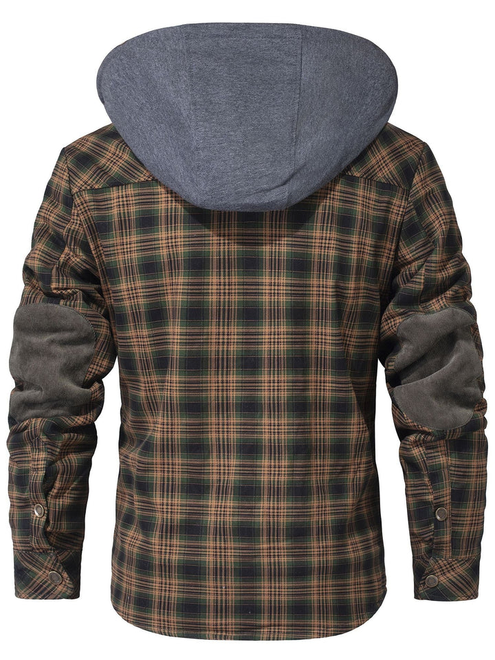 Men's Hooded Checkered Jacket