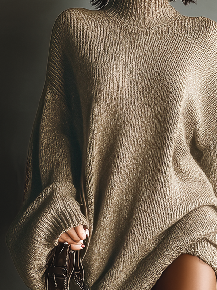 Women's Cozy Oversized Knit Mini Dress