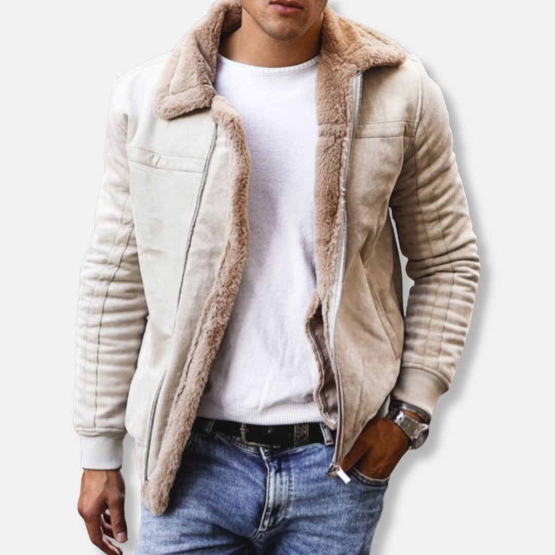 Plush Men's Casual Bomber Jacket