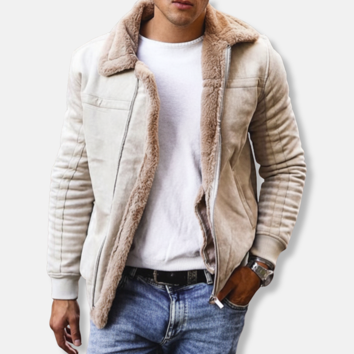 Plush Men's Casual Bomber Jacket