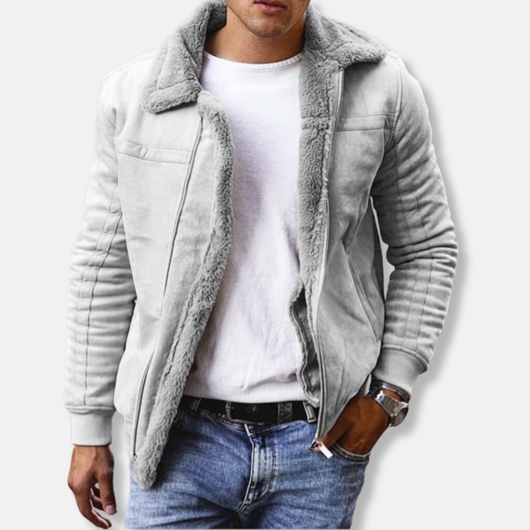 Plush Men's Casual Bomber Jacket