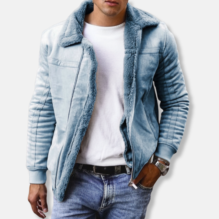 Plush Men's Casual Bomber Jacket