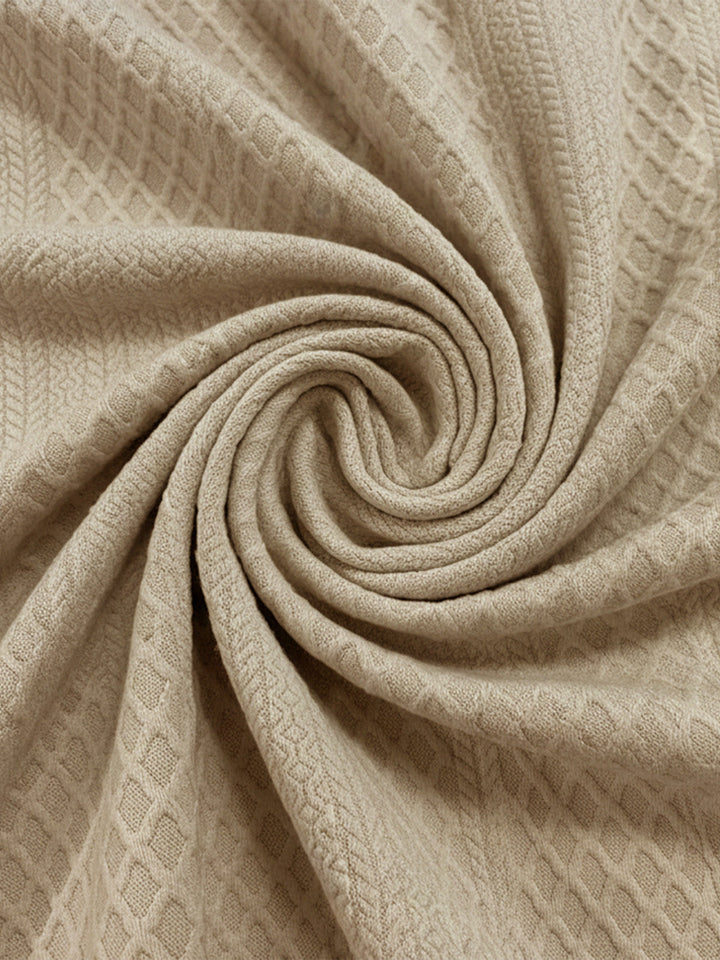 Casual Men's Sweater with Quarter Button Placket