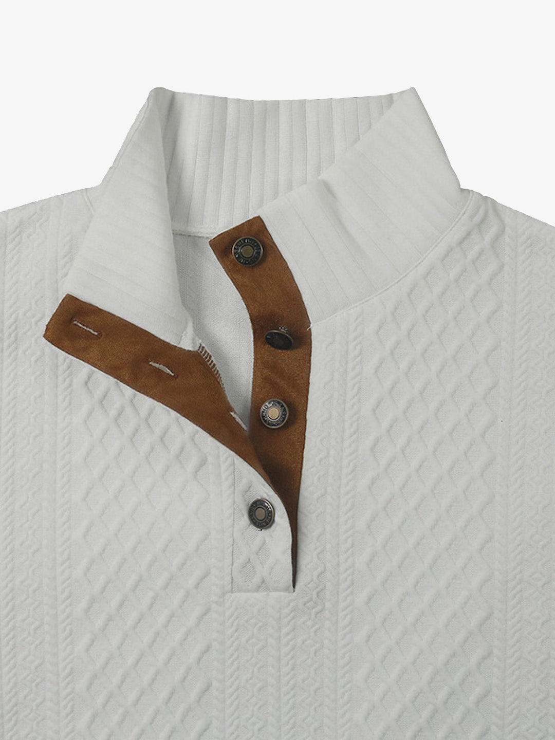 Casual Men's Sweater with Quarter Button Placket