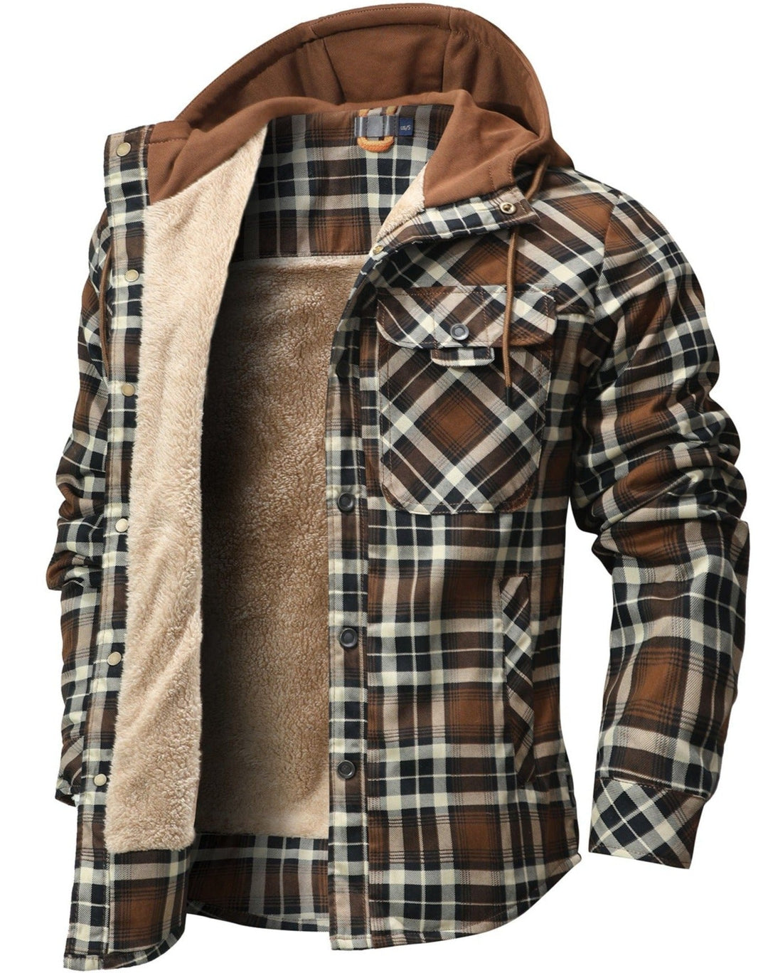 Men's Hooded Checkered Jacket