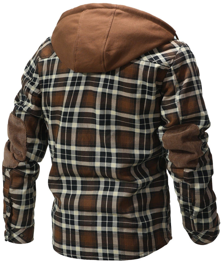 Men's Hooded Checkered Jacket