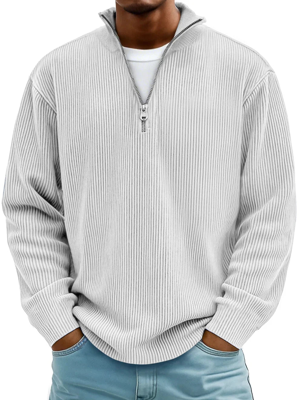 Men's Winter Quarter-Zip Pullover Sweater