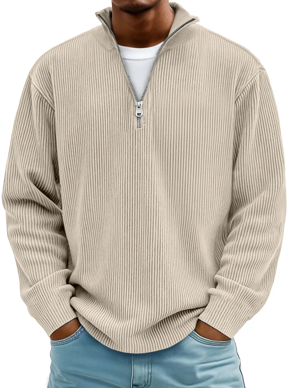 Men's Winter Quarter-Zip Pullover Sweater