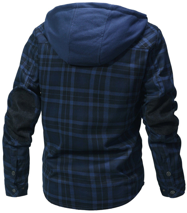 Men's Hooded Checkered Jacket
