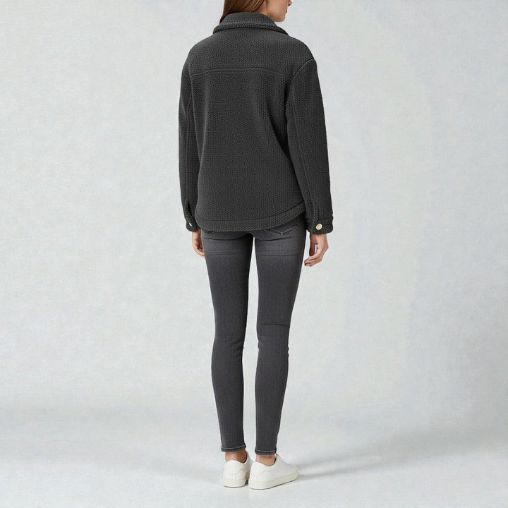 Chic Transitional Jacket Featuring a Plush Teddy Design