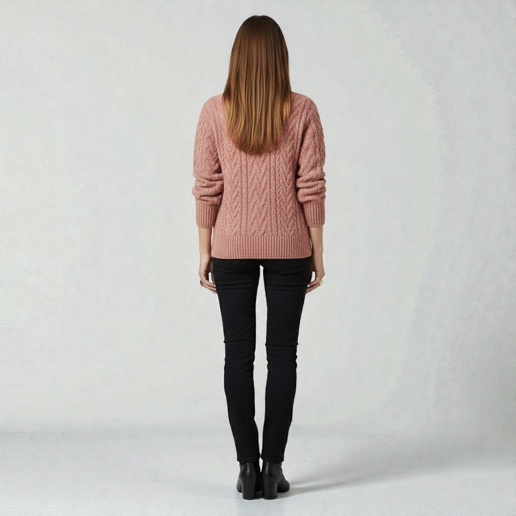 Contemporary Textured Pattern Zip-Up Sweater