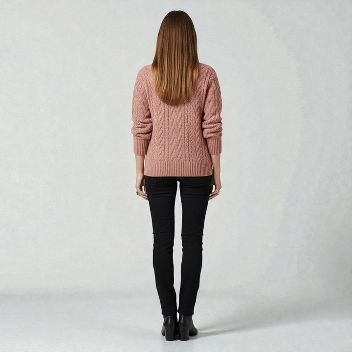 Contemporary Textured Pattern Zip-Up Sweater
