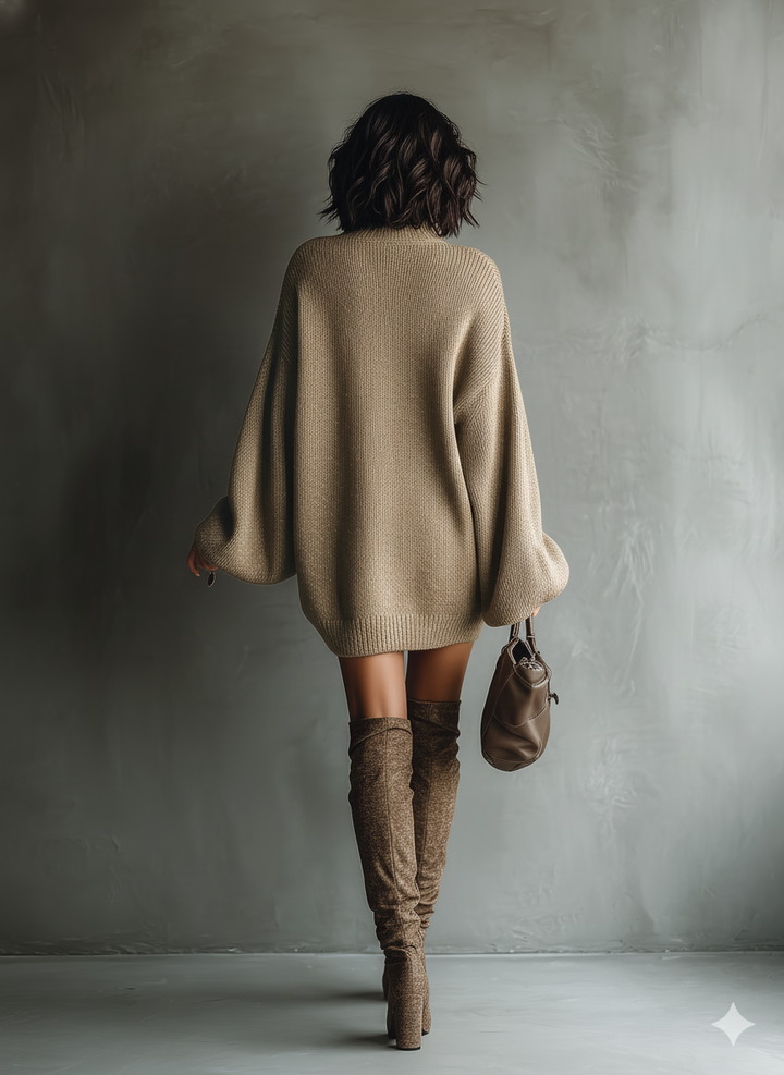 Women's Cozy Oversized Knit Mini Dress