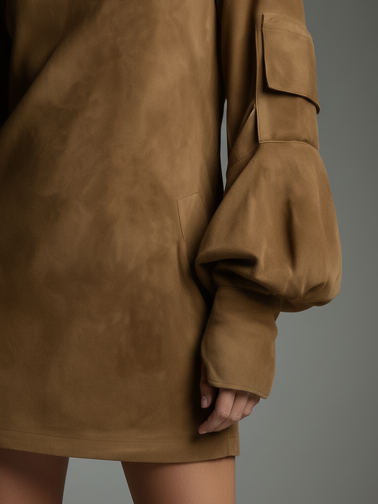 Chic Women's Suede-Style Dress | Exclusive Design