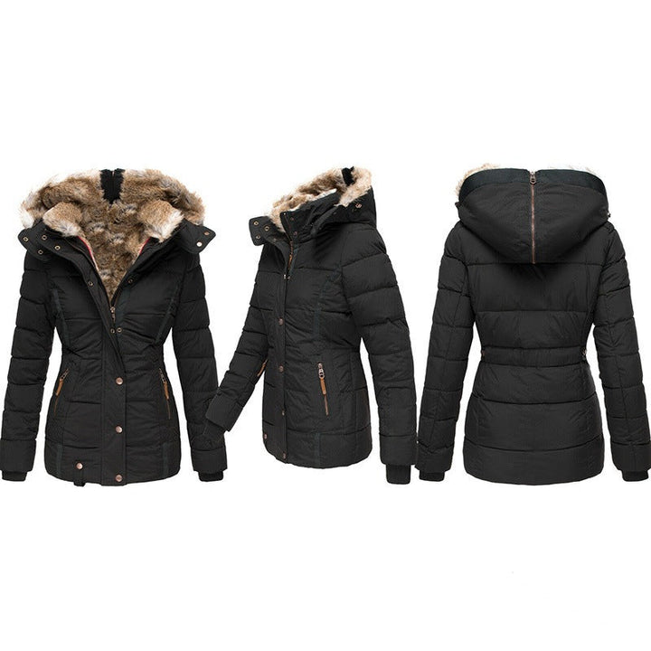 Women's Hooded Puffer Jacket with Padding