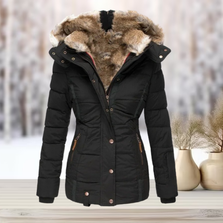 Women's Hooded Puffer Jacket with Padding