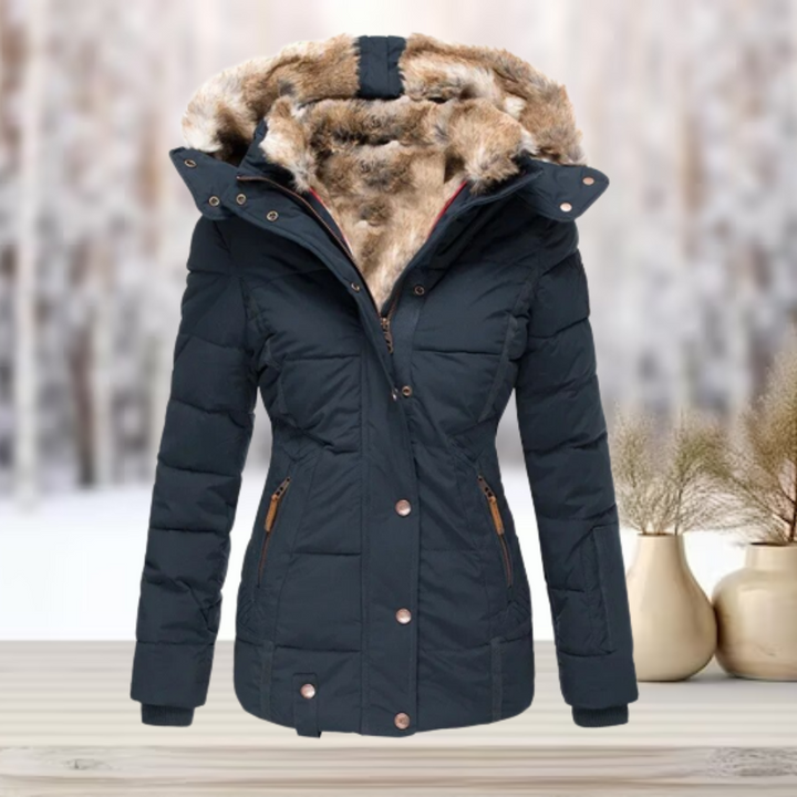 Women's Hooded Puffer Jacket with Padding