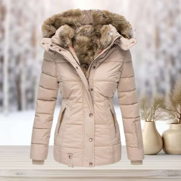 Women's Hooded Puffer Jacket with Padding