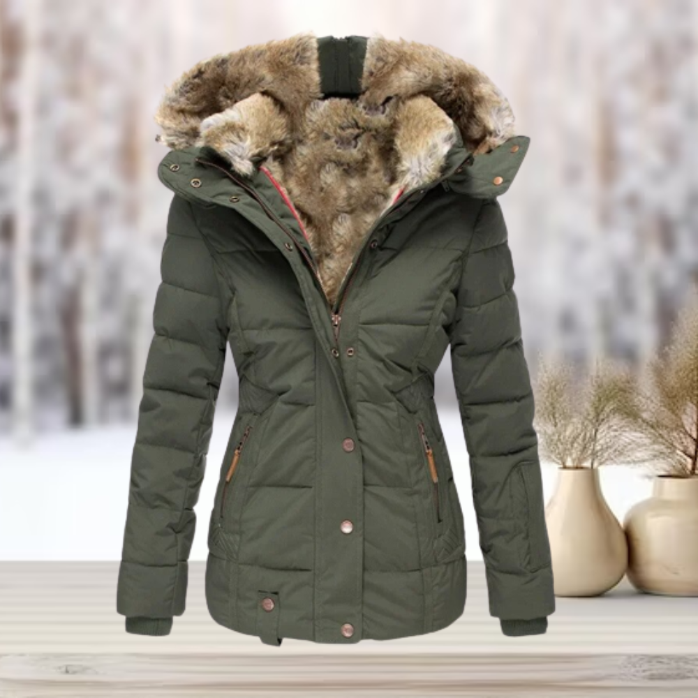 Women's Hooded Puffer Jacket with Padding