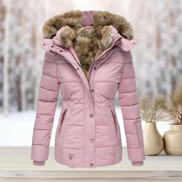 Women's Hooded Puffer Jacket with Padding