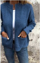 Women's Knitted Zip-Up Cardigan