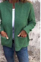 Women's Knitted Zip-Up Cardigan