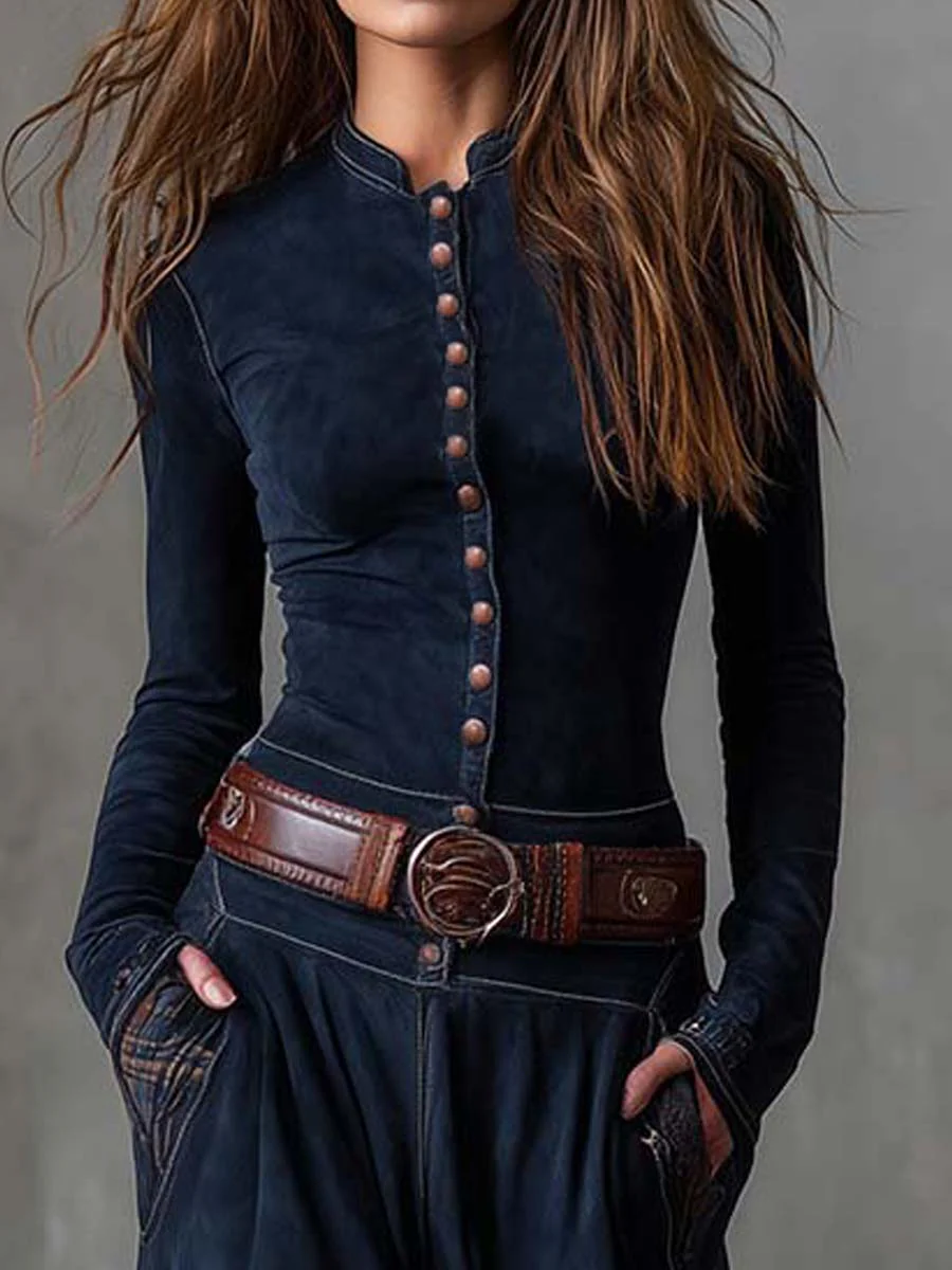 Women's Sophisticated Maxi Dress with Long Sleeves