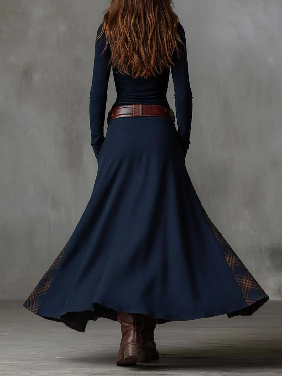 Women's Sophisticated Maxi Dress with Long Sleeves