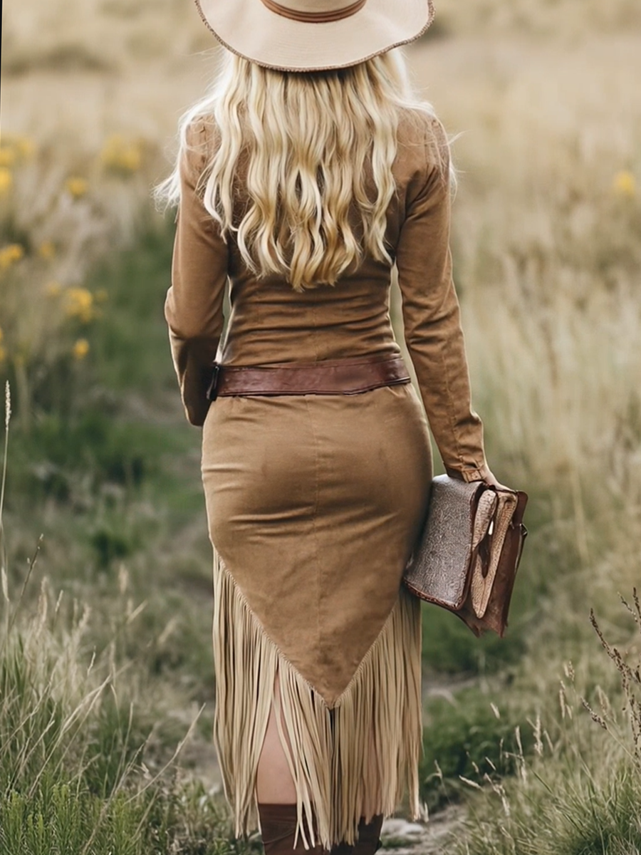 Women's Unique Fringed Western Dress