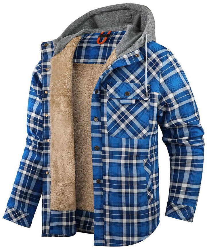 Men's Hooded Checkered Jacket