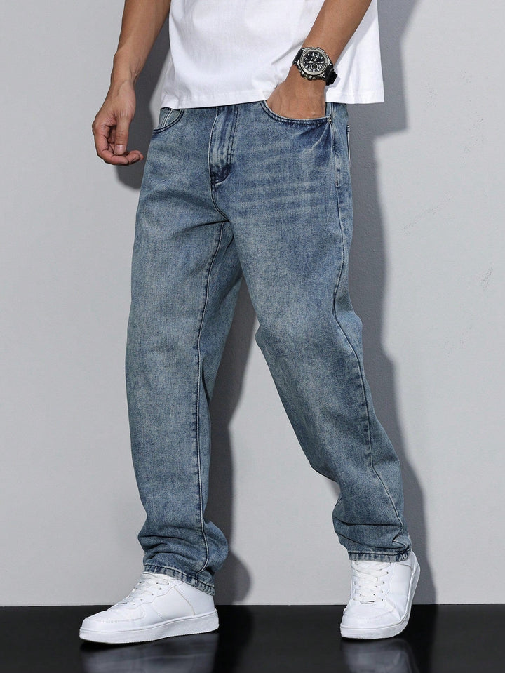 Men's Wide Leg Casual Jeans