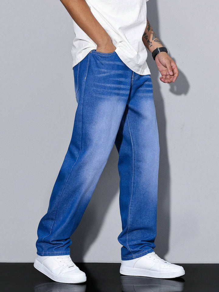 Men's Wide Leg Casual Jeans