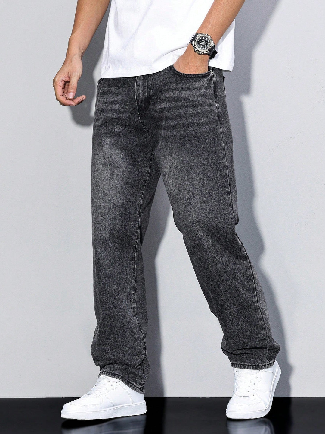 Men's Wide Leg Casual Jeans