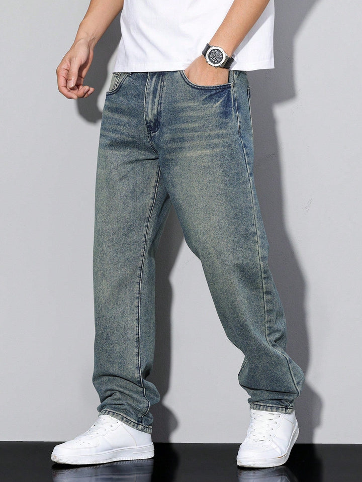 Men's Wide Leg Casual Jeans
