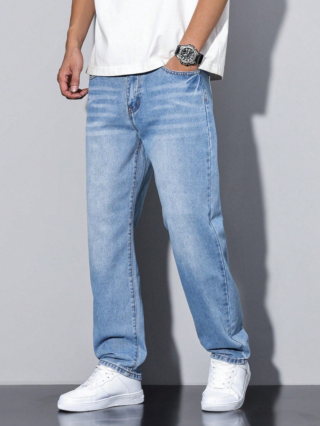 Men's Wide Leg Casual Jeans