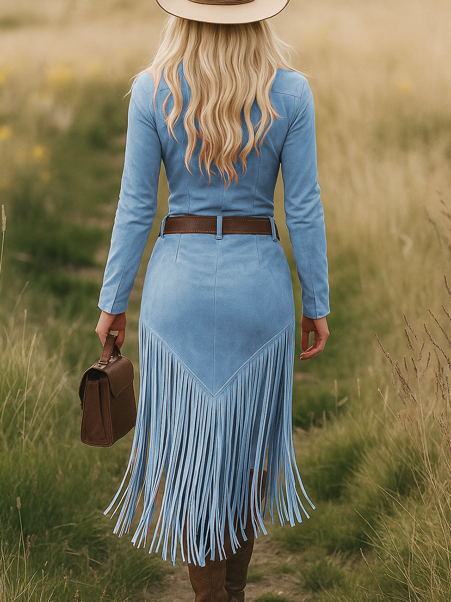Women's Unique Fringed Western Dress