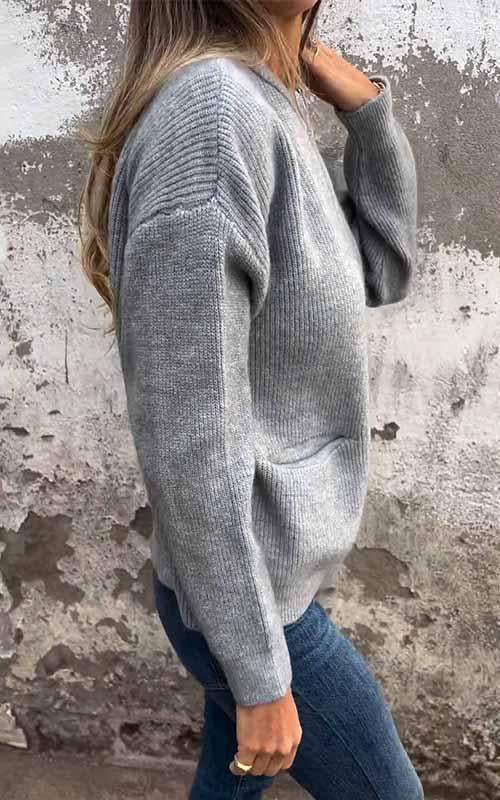 Women's Knitted Zip-Up Cardigan