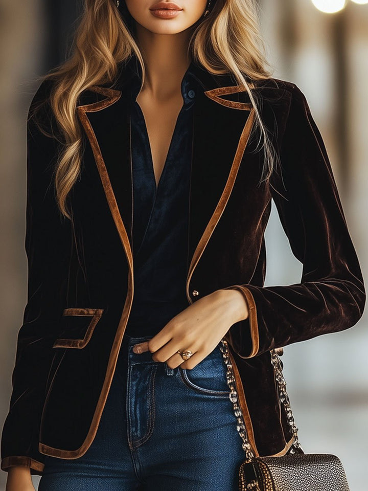 Women's Chic Velvet Blazer | Elegant