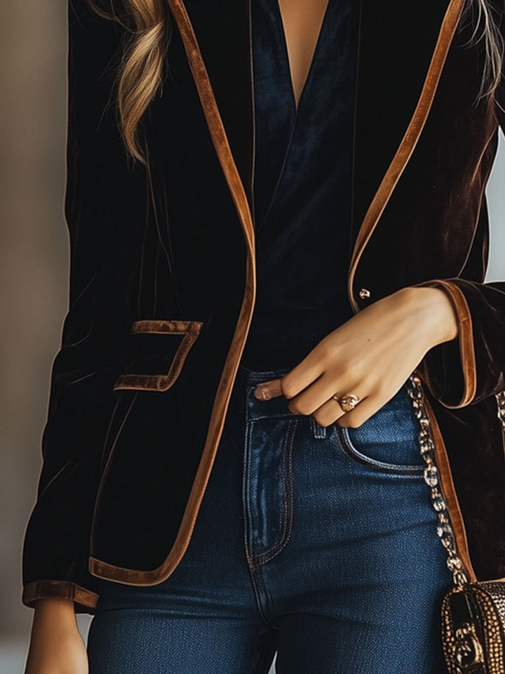 Women's Chic Velvet Blazer | Elegant