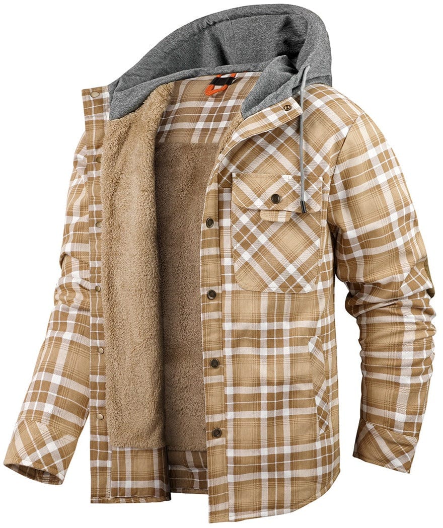 Men's Hooded Checkered Jacket