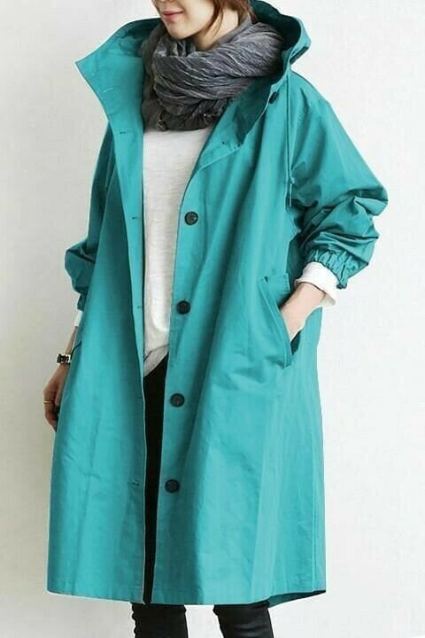 Women's Hooded Casual Raincoat