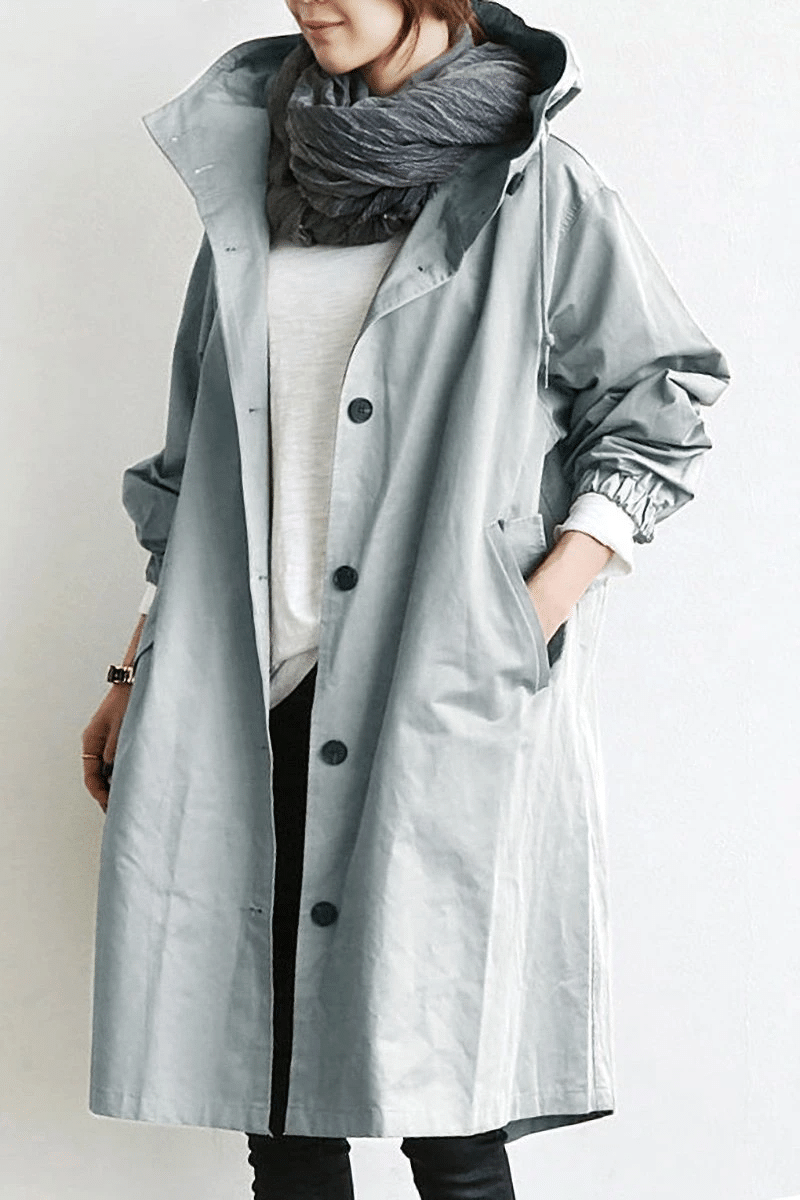 Women's Hooded Casual Raincoat