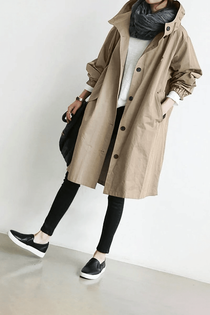 Women's Hooded Casual Raincoat