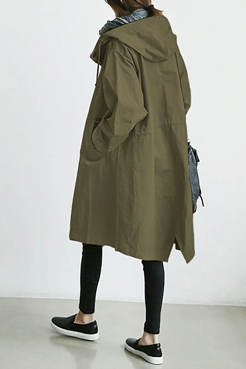 Women's Hooded Casual Raincoat